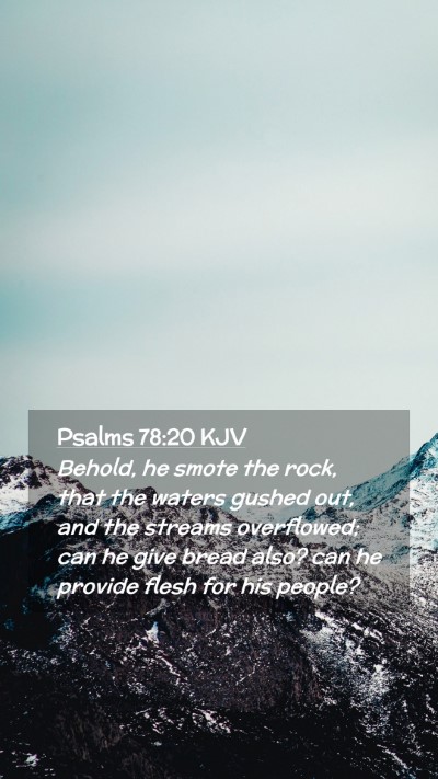 Picture 02 - Psalms 78:20 KJV Mobile Phone Wallpaper - Behold, he smote the rock, that the waters gushed - Mobile Bible Verse Wallpaper
