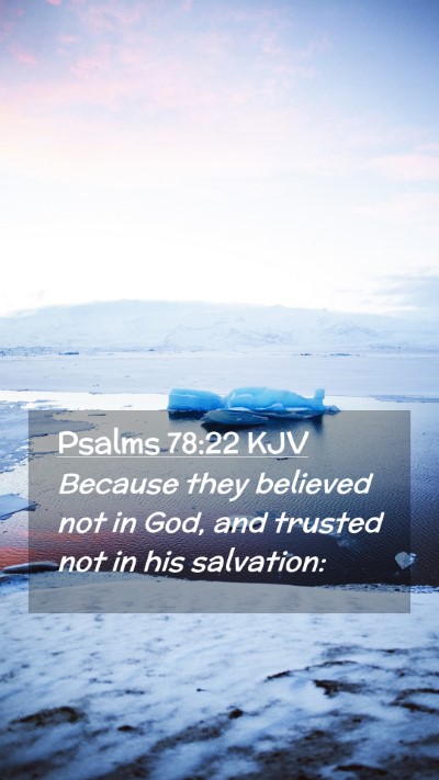Picture 02 - Psalms 78:22 KJV Mobile Phone Wallpaper - Because they believed not in God, and trusted not - Mobile Bible Verse Wallpaper