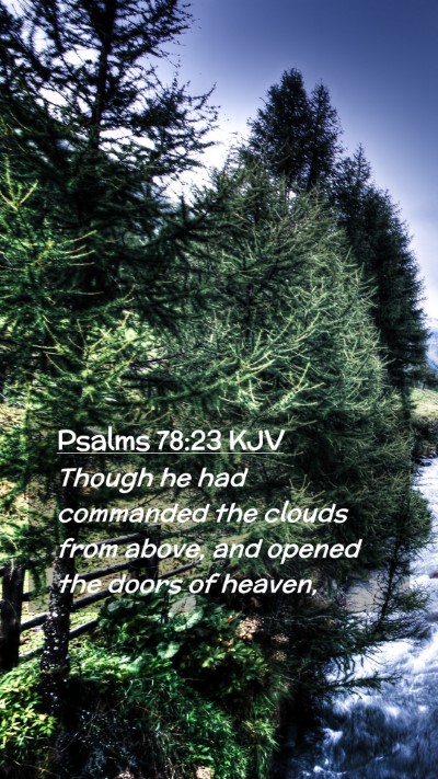 Picture 02 - Psalms 78:23 KJV Mobile Phone Wallpaper - Though he had commanded the clouds from above, - Mobile Bible Verse Wallpaper