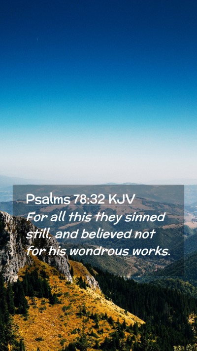 Picture 02 - Psalms 78:32 KJV Mobile Phone Wallpaper - For all this they sinned still, and believed not - Mobile Bible Verse Wallpaper