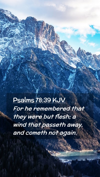 Picture 02 - Psalms 78:39 KJV Mobile Phone Wallpaper - For he remembered that they were but flesh; a - Mobile Bible Verse Wallpaper