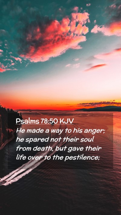 Picture 02 - Psalms 78:50 KJV Mobile Phone Wallpaper - He made a way to his anger; he spared not their - Mobile Bible Verse Wallpaper