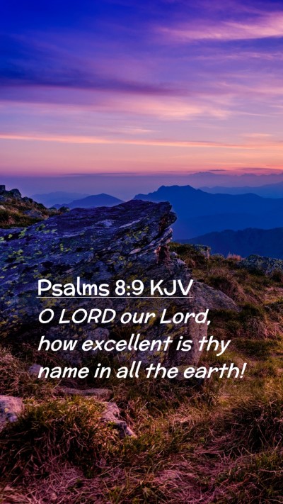 Picture 02 - Psalms 8:9 KJV Mobile Phone Wallpaper - O LORD our Lord, how excellent is thy name in all - Mobile Bible Verse Wallpaper