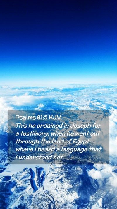Picture 02 - Psalms 81:5 KJV Mobile Phone Wallpaper - This he ordained in Joseph for a testimony, when - Mobile Bible Verse Wallpaper