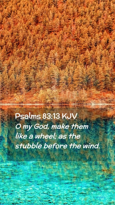 Picture 02 - Psalms 83:13 KJV Mobile Phone Wallpaper - O my God, make them like a wheel; as the stubble - Mobile Bible Verse Wallpaper