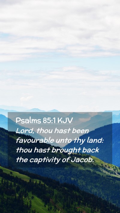 Picture 02 - Psalms 85:1 KJV Mobile Phone Wallpaper - Lord, thou hast been favourable unto thy land: - Mobile Bible Verse Wallpaper
