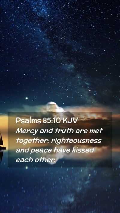 Picture 02 - Psalms 85:10 KJV Mobile Phone Wallpaper - Mercy and truth are met together; righteousness - Mobile Bible Verse Wallpaper