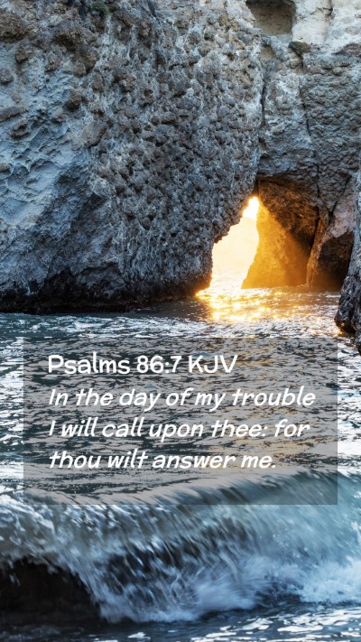Picture 02 - Psalms 86:7 KJV Mobile Phone Wallpaper - In the day of my trouble I will call upon thee: - Mobile Bible Verse Wallpaper