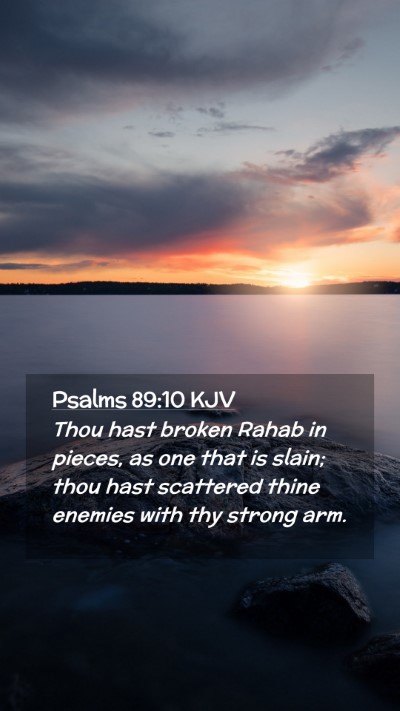 Picture 02 - Psalms 89:10 KJV Mobile Phone Wallpaper - Thou hast broken Rahab in pieces, as one that is - Mobile Bible Verse Wallpaper