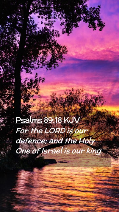 Picture 02 - Psalms 89:18 KJV Mobile Phone Wallpaper - For the LORD is our defence; and the Holy One of - Mobile Bible Verse Wallpaper