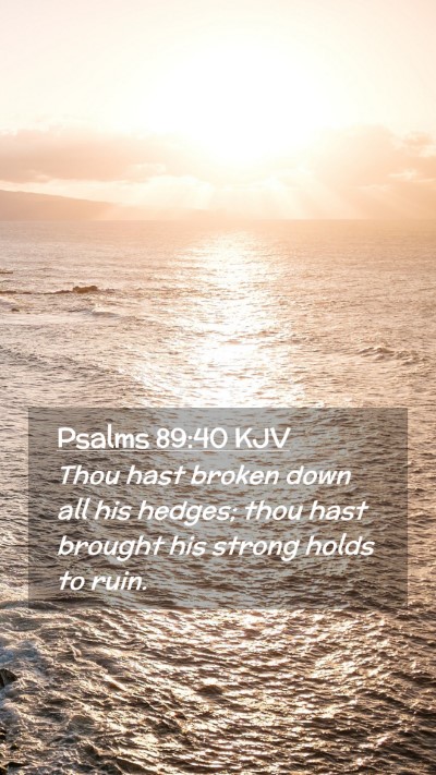 Picture 02 - Psalms 89:40 KJV Mobile Phone Wallpaper - Thou hast broken down all his hedges; thou hast - Mobile Bible Verse Wallpaper