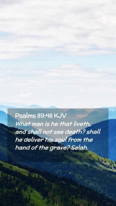 Picture 02 - Psalms 89:48 KJV Mobile Phone Wallpaper - What man is he that liveth, and shall not see - Mobile Bible Verse Wallpaper