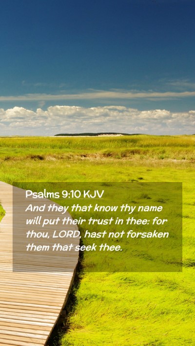 Picture 02 - Psalms 9:10 KJV Mobile Phone Wallpaper - And they that know thy name will put their trust - Mobile Bible Verse Wallpaper