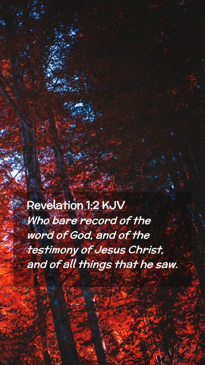 Picture 02 - Revelation 1:2 KJV Mobile Phone Wallpaper - Who bare record of the word of God, and of the - Mobile Bible Verse Wallpaper