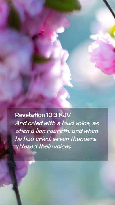 Picture 02 - Revelation 10:3 KJV Mobile Phone Wallpaper - And cried with a loud voice, as when a lion - Mobile Bible Verse Wallpaper