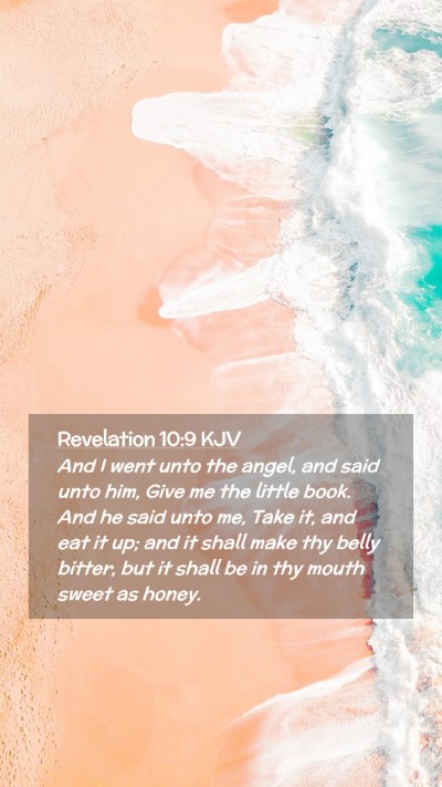 Picture 02 - Revelation 10:9 KJV Mobile Phone Wallpaper - And I went unto the angel, and said unto him, - Mobile Bible Verse Wallpaper