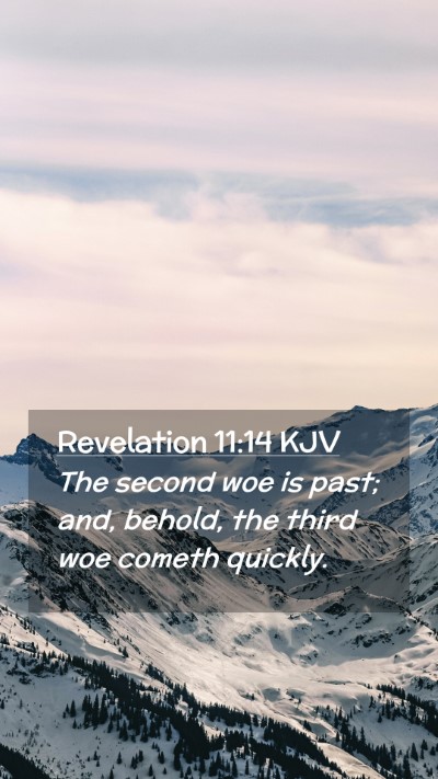 Picture 02 - Revelation 11:14 KJV Mobile Phone Wallpaper - The second woe is past; and, behold, the third - Mobile Bible Verse Wallpaper