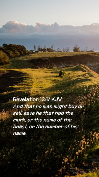 Picture 02 - Revelation 13:17 KJV Mobile Phone Wallpaper - And that no man might buy or sell, save he that - Mobile Bible Verse Wallpaper