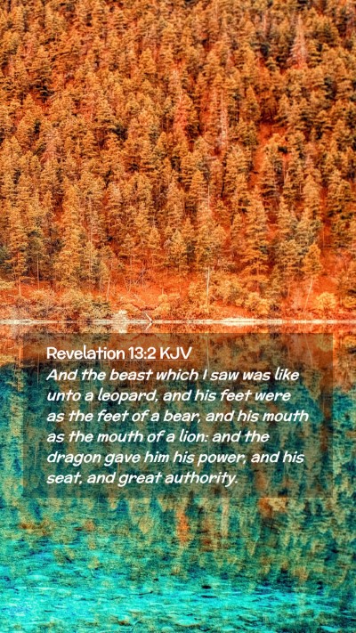 Picture 02 - Revelation 13:2 KJV Mobile Phone Wallpaper - And the beast which I saw was like unto a - Mobile Bible Verse Wallpaper