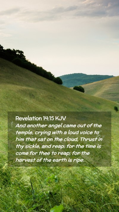 Picture 02 - Revelation 14:15 KJV Mobile Phone Wallpaper - And another angel came out of the temple, crying - Mobile Bible Verse Wallpaper