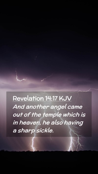 Picture 02 - Revelation 14:17 KJV Mobile Phone Wallpaper - And another angel came out of the temple which is - Mobile Bible Verse Wallpaper