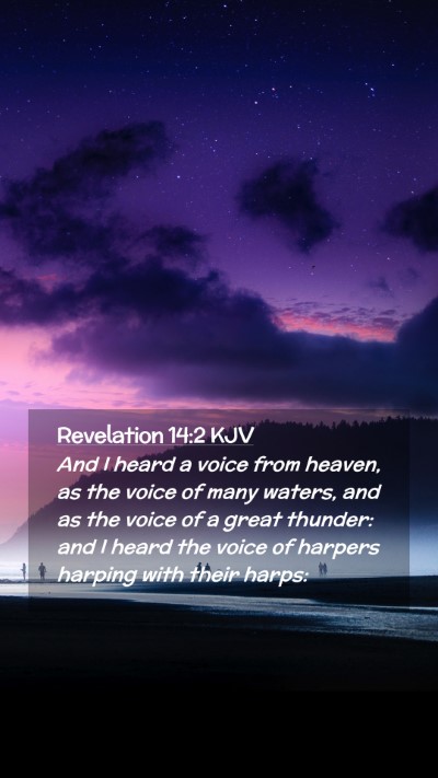 Picture 02 - Revelation 14:2 KJV Mobile Phone Wallpaper - And I heard a voice from heaven, as the voice of - Mobile Bible Verse Wallpaper