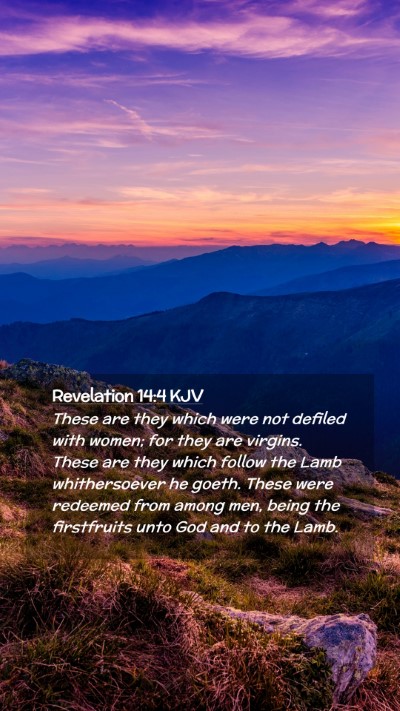 Picture 02 - Revelation 14:4 KJV Mobile Phone Wallpaper - These are they which were not defiled with women; - Mobile Bible Verse Wallpaper