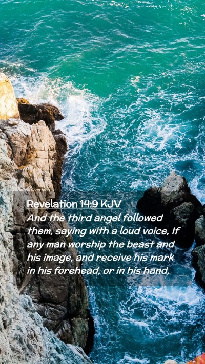 Picture 02 - Revelation 14:9 KJV Mobile Phone Wallpaper - And the third angel followed them, saying with a - Mobile Bible Verse Wallpaper
