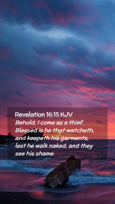 Picture 02 - Revelation 16:15 KJV Mobile Phone Wallpaper - Behold, I come as a thief. Blessed is he that - Mobile Bible Verse Wallpaper