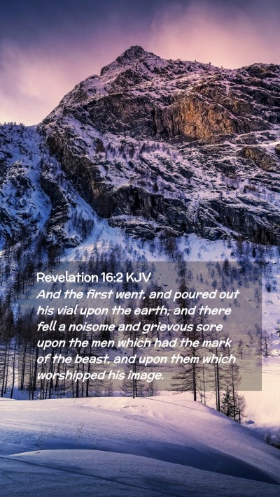 Picture 02 - Revelation 16:2 KJV Mobile Phone Wallpaper - And the first went, and poured out his vial upon - Mobile Bible Verse Wallpaper