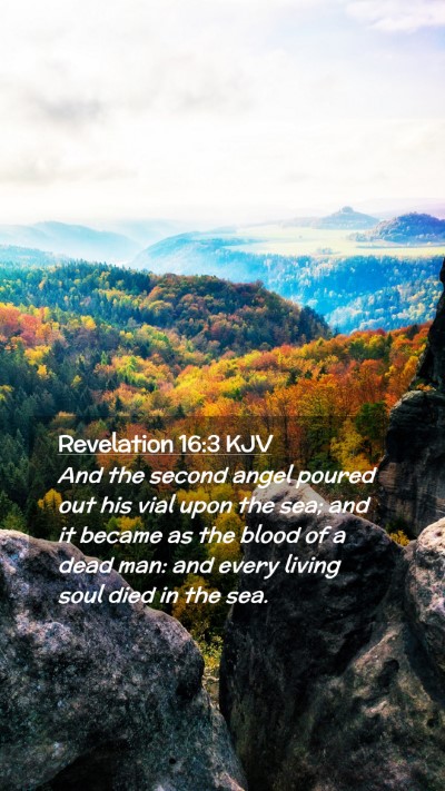 Picture 02 - Revelation 16:3 KJV Mobile Phone Wallpaper - And the second angel poured out his vial upon the - Mobile Bible Verse Wallpaper