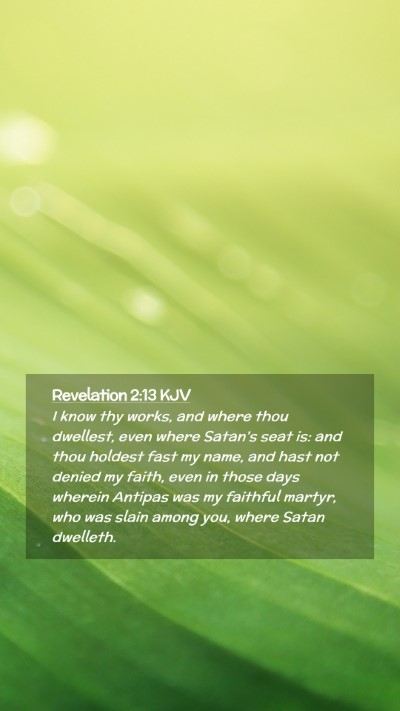 Picture 02 - Revelation 2:13 KJV Mobile Phone Wallpaper - I know thy works, and where thou dwellest, even - Mobile Bible Verse Wallpaper
