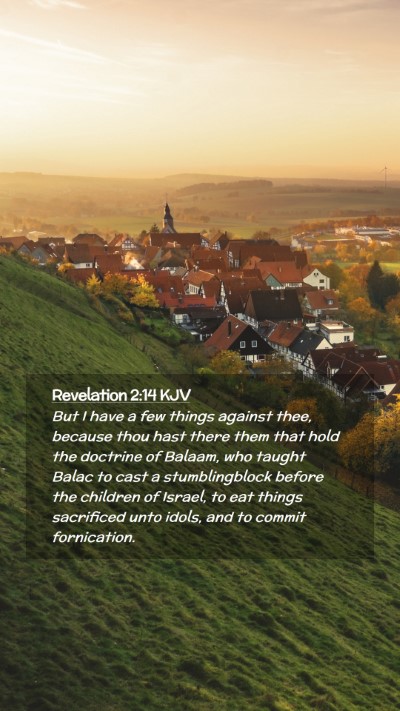 Picture 02 - Revelation 2:14 KJV Mobile Phone Wallpaper - But I have a few things against thee, because - Mobile Bible Verse Wallpaper