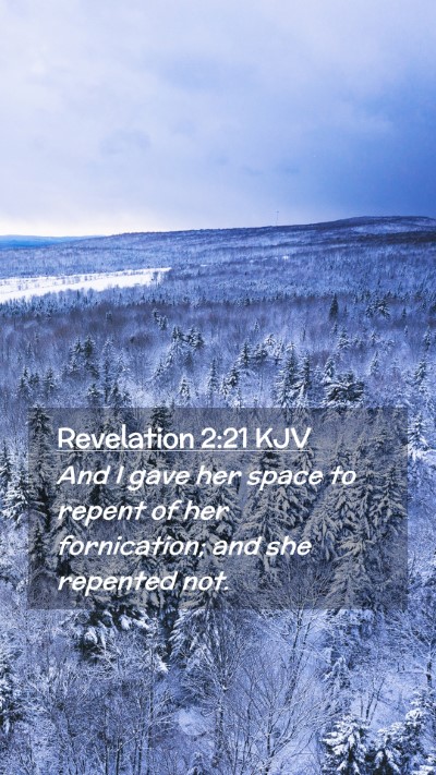 Picture 02 - Revelation 2:21 KJV Mobile Phone Wallpaper - And I gave her space to repent of her - Mobile Bible Verse Wallpaper