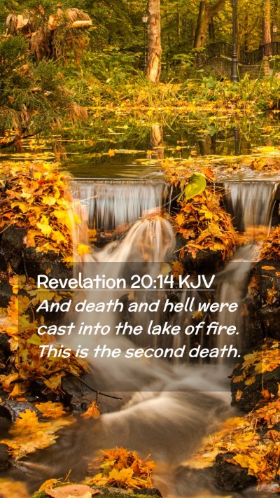Picture 02 - Revelation 20:14 KJV Mobile Phone Wallpaper - And death and hell were cast into the lake of - Mobile Bible Verse Wallpaper