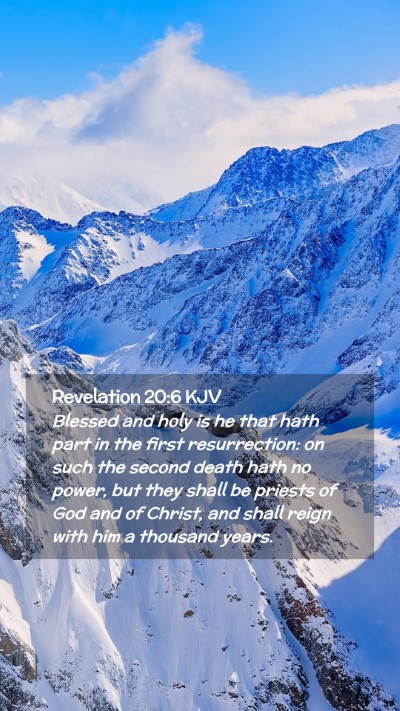 Picture 02 - Revelation 20:6 KJV Mobile Phone Wallpaper - Blessed and holy is he that hath part in the - Mobile Bible Verse Wallpaper