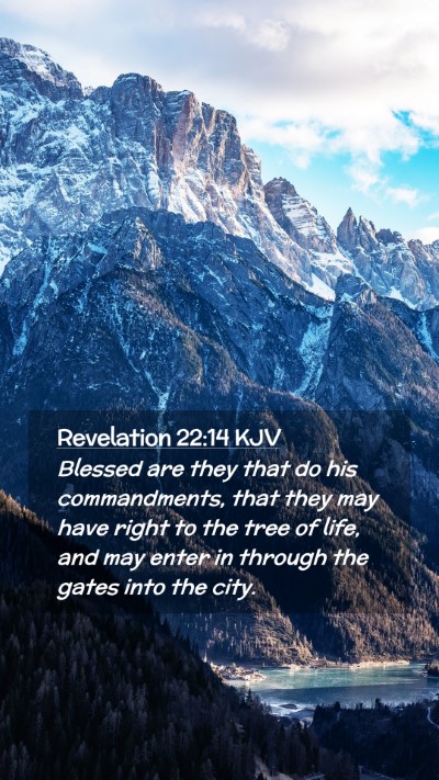 Picture 02 - Revelation 22:14 KJV Mobile Phone Wallpaper - Blessed are they that do his commandments, that - Mobile Bible Verse Wallpaper