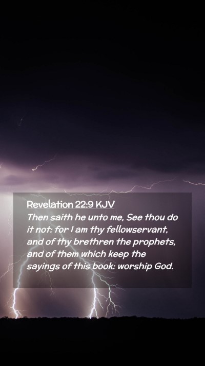 Picture 02 - Revelation 22:9 KJV Mobile Phone Wallpaper - Then saith he unto me, See thou do it not: for I - Mobile Bible Verse Wallpaper