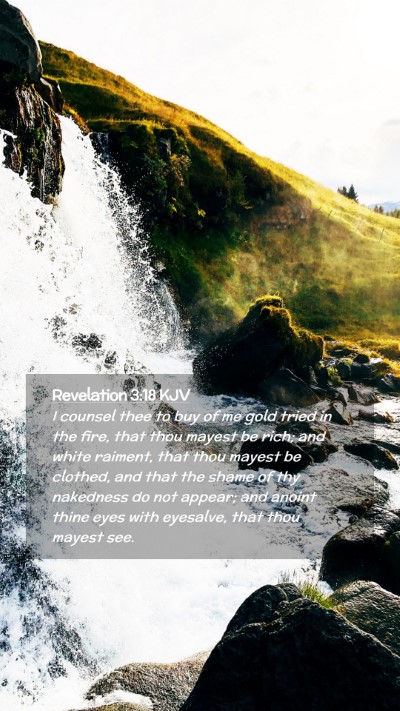 Picture 02 - Revelation 3:18 KJV Mobile Phone Wallpaper - I counsel thee to buy of me gold tried in the - Mobile Bible Verse Wallpaper