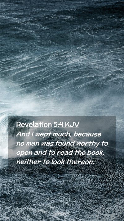 Picture 02 - Revelation 5:4 KJV Mobile Phone Wallpaper - And I wept much, because no man was found worthy - Mobile Bible Verse Wallpaper