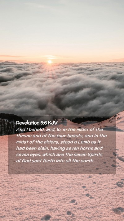 Picture 02 - Revelation 5:6 KJV Mobile Phone Wallpaper - And I beheld, and, lo, in the midst of the throne - Mobile Bible Verse Wallpaper