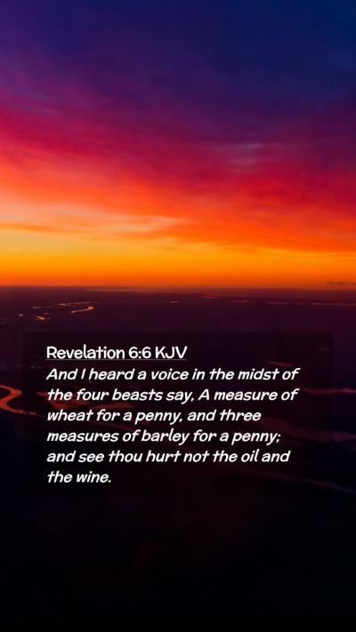 Picture 02 - Revelation 6:6 KJV Mobile Phone Wallpaper - And I heard a voice in the midst of the four - Mobile Bible Verse Wallpaper