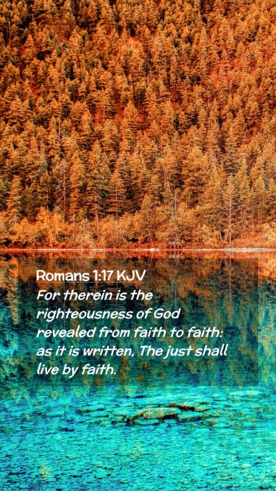 Picture 02 - Romans 1:17 KJV Mobile Phone Wallpaper - For therein is the righteousness of God revealed - Mobile Bible Verse Wallpaper