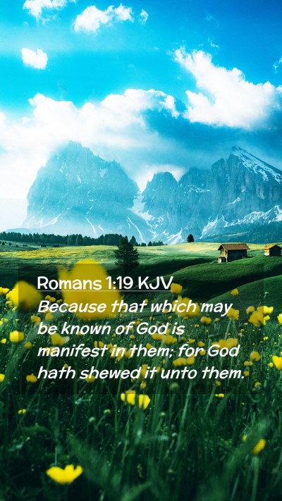 Picture 02 - Romans 1:19 KJV Mobile Phone Wallpaper - Because that which may be known of God is - Mobile Bible Verse Wallpaper