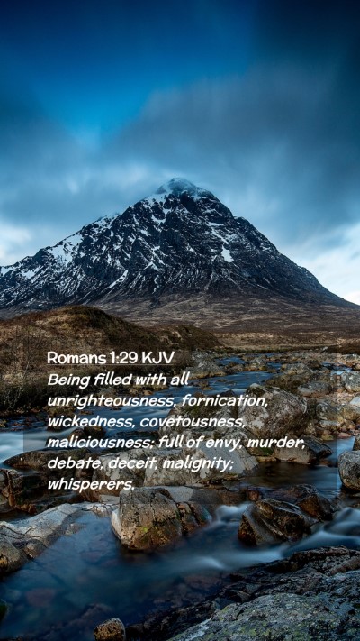 Picture 02 - Romans 1:29 KJV Mobile Phone Wallpaper - Being filled with all unrighteousness, - Mobile Bible Verse Wallpaper