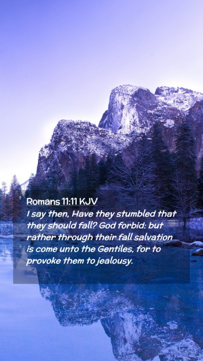 Picture 02 - Romans 11:11 KJV Mobile Phone Wallpaper - I say then, Have they stumbled that they should - Mobile Bible Verse Wallpaper