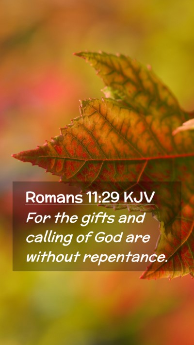 Picture 02 - Romans 11:29 KJV Mobile Phone Wallpaper - For the gifts and calling of God are without - Mobile Bible Verse Wallpaper