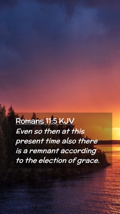Picture 02 - Romans 11:5 KJV Mobile Phone Wallpaper - Even so then at this present time also there is a - Mobile Bible Verse Wallpaper