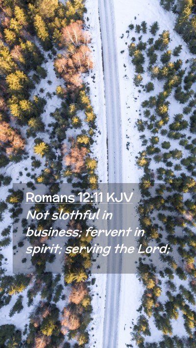 Picture 02 - Romans 12:11 KJV Mobile Phone Wallpaper - Not slothful in business; fervent in spirit; - Mobile Bible Verse Wallpaper