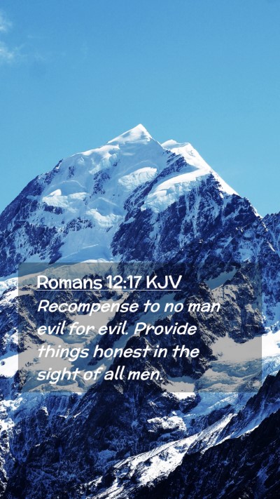 Picture 02 - Romans 12:17 KJV Mobile Phone Wallpaper - Recompense to no man evil for evil. Provide - Mobile Bible Verse Wallpaper